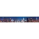 Panoramic view on Manhattan at night, New York, USA, 180x27, Vinilo Adhesivo, Laminado Brillo (protección arañazos y rayos UVI), Original, Todo color