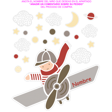 Vinilo aviador chico, 95x110, Vinilo Autoadhesivo, Mate, Invertir, Color original-