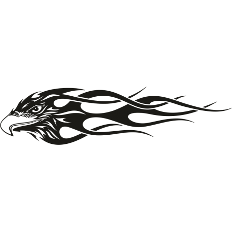 Vinilo águila negra, 120x30, Vinilo Autoadhesivo, Mate, Original, Negro-