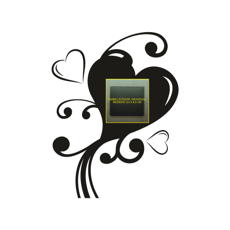 Vinilo enchufe individual corazón, 26x34, Vinilo Autoadhesivo, Mate, Original, Negro-