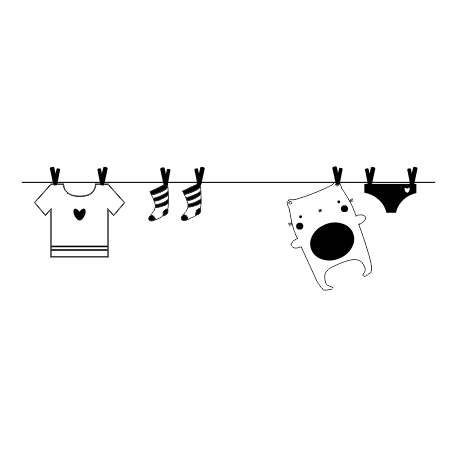 Vinilo ropa tendida, 120x36, Vinilo Autoadhesivo, Mate, Original, Negro-