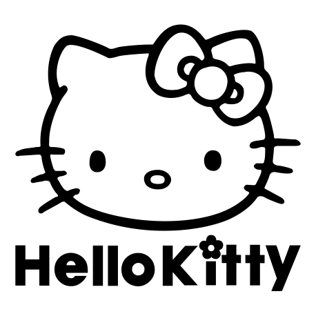 Vinilo Hello Kitty II, 90x84, Vinilo Autoadhesivo, Mate, Original, Blanco-