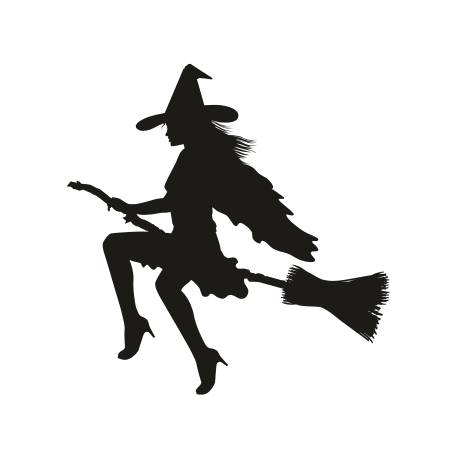 Vinilo bruja, 90x90, Vinilo Autoadhesivo, Mate, Original, Negro-