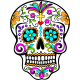 Vinilo calavera mexicana dulce, 70x93, Vinilo Autoadhesivo, Brillo, Original, Color original-