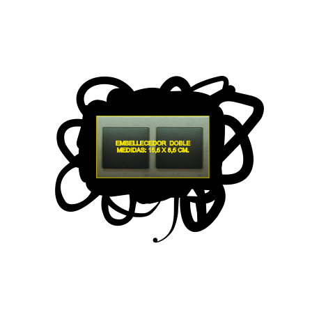 Vinilo enchufe lineas doble, 29x23, Vinilo Autoadhesivo, Mate, Original, Blanco-