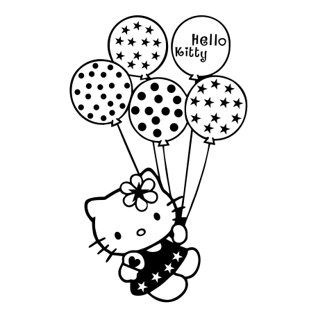 Vinilo Hello Kitty III, 90x145, Vinilo Autoadhesivo, Mate Fotoluminiscente, Original, Rosa-