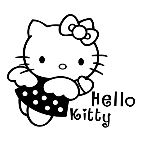 Vinilo infantil Hello Kitty, 60x54, Vinilo Autoadhesivo, Mate, Original, Violeta Claro-