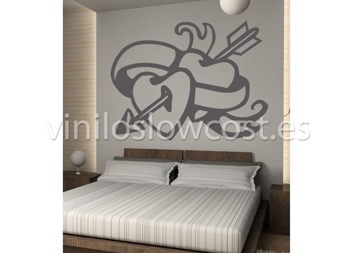 Vinilo corazón flechado