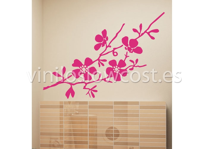 Vinilo floral almendro