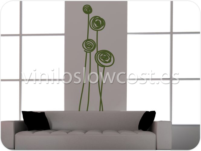 Vinilo flores en trazos