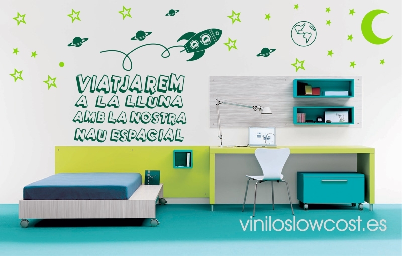Vinilo viaje a la luna 2 colores