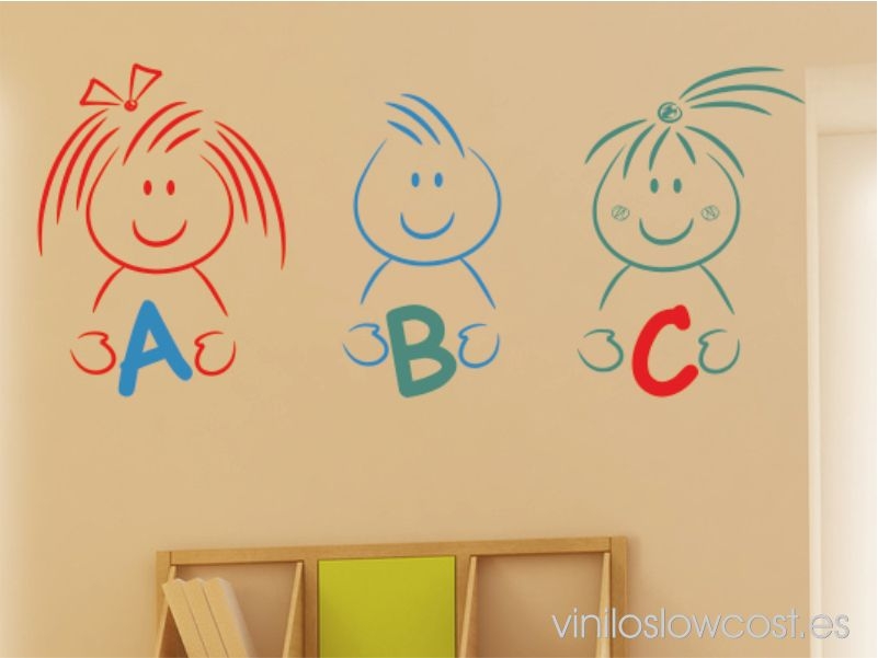 Vinilo texto A, B, C 3 colores