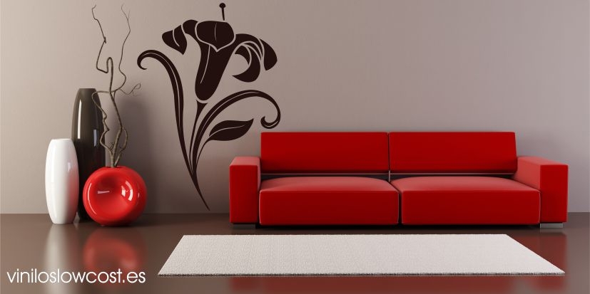 Vinilo floral naranjo