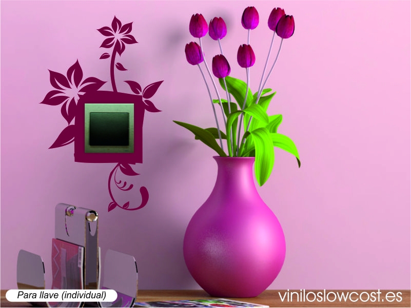 Vinilo enchufe floral individual