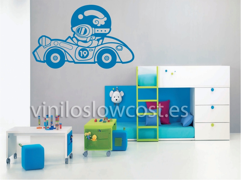 Vinilo carrera de autos locos