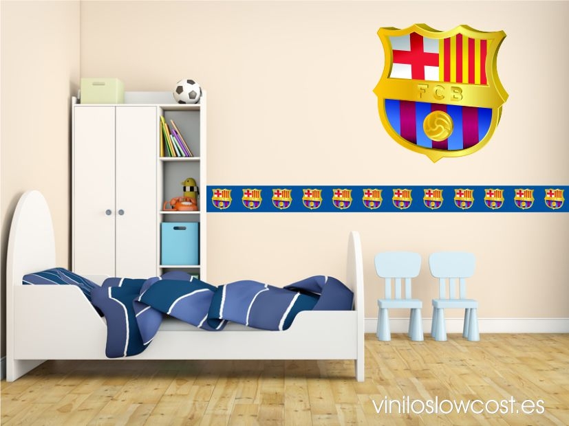 Vinilo cenefa 0008 barcelona 3d azul